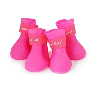 Summer dog rain shoes waterproof silicone dog rain boots pet shoes for dogs
