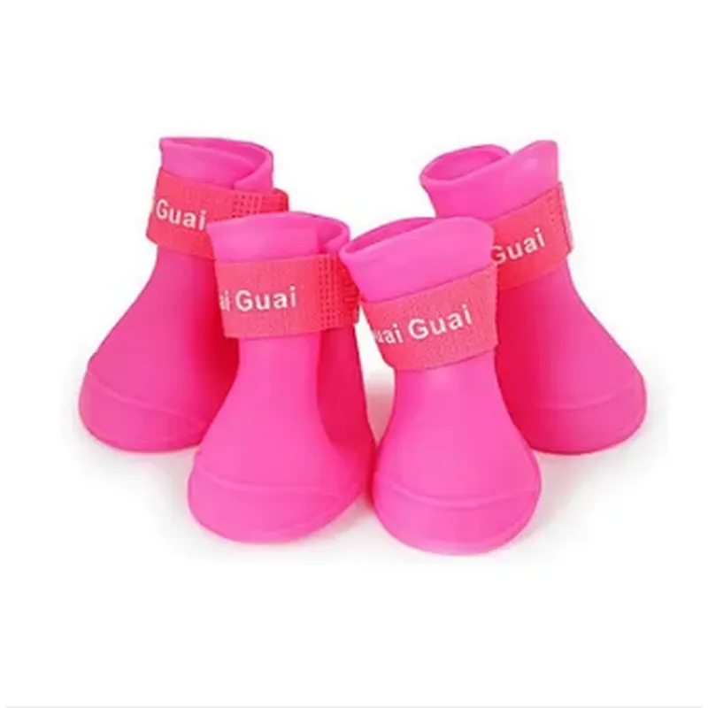 Summer dog rain shoes waterproof silicone dog rain boots pet shoes for dogs