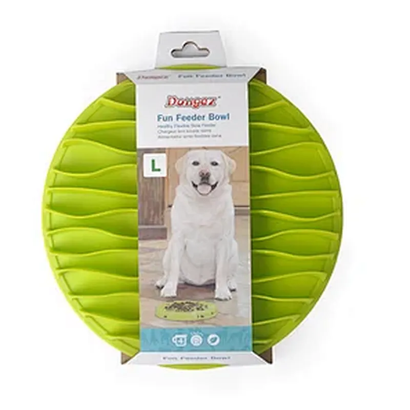 Wholesale Pet Dog Slow Feeder Bowl Plastic TPR Wave Durable Dog Pet Bowl