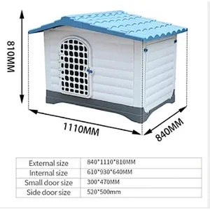 Outdoor Pet Dog Kennel House Waterproof And Windproof Large Plastic Dog House With Door
