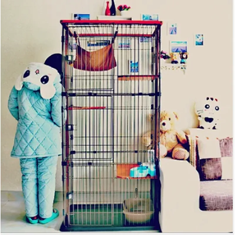 Cheap Large Cat Cage Villa Stainless Steel Luxury Big 3 Layer Cat Cage