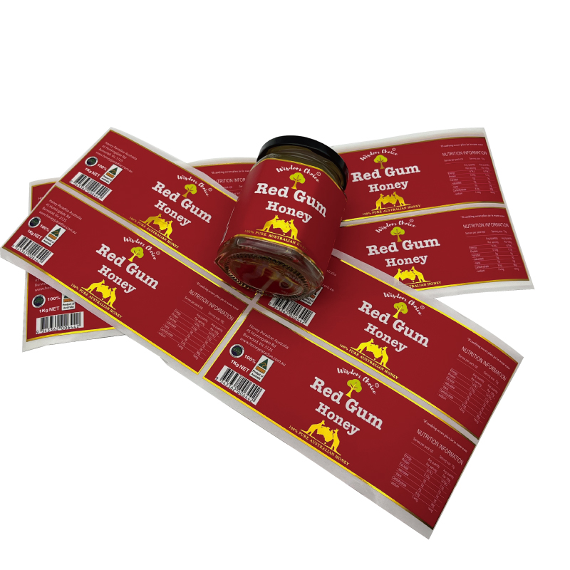 Custom Private Honey Labels Honey Bottle Adhesive Stickers Labels with gold foil stamping