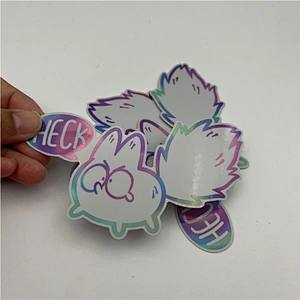 Custom Made Decorative Die cut Vinyl Hologram Label Cute Holographic Stickers for Kids