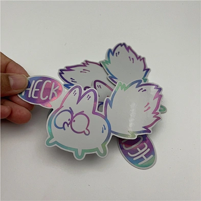 Custom Made Decorative Die cut Vinyl Hologram Label Cute Holographic Stickers for Kids