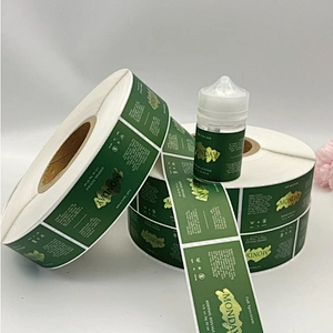 Custom Adhesive Label Printing Cosmetic Bottle Label Sticker Spot UV E-liquid Bottle Label