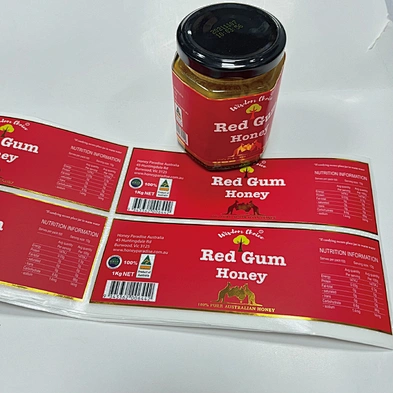 Custom Private Honey Labels Honey Bottle Adhesive Stickers Labels with gold foil stamping