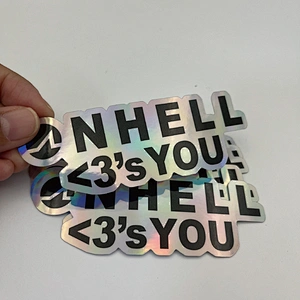 Self Adhesive Custom Print Die Cut Sticker Holographic Rainbow Shiny