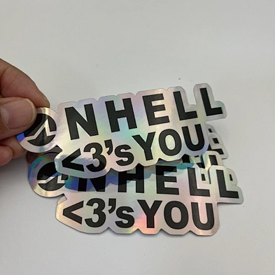 Self Adhesive Custom Print Die Cut Sticker Holographic Rainbow Shiny