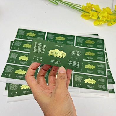 Custom Adhesive Label Printing Cosmetic Bottle Label Sticker Spot UV E-liquid Bottle Label