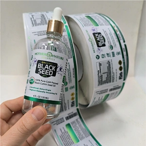 Custom Adhesive Printed Label Cosmetic Glass Bottle Labels Sticker Printing