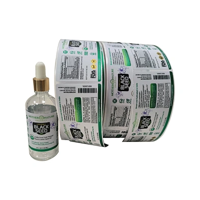 Custom Adhesive Printed Label Cosmetic Glass Bottle Labels Sticker Printing