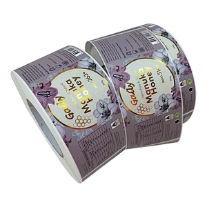 Custom Printing Waterproof Gold Foil Label Bee Honey Jar Label Honey Bottle Packaging Label