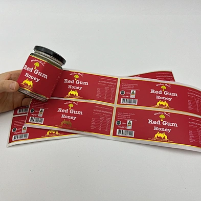 Custom Private Honey Labels Honey Bottle Adhesive Stickers Labels with gold foil stamping
