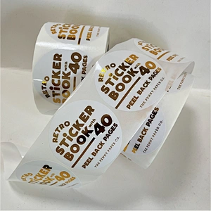 Custom Printing Waterproof Logo Sticker Label with Gold Foil Stamping