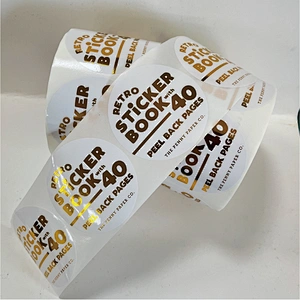 Custom Printing Waterproof Logo Sticker Label with Gold Foil Stamping