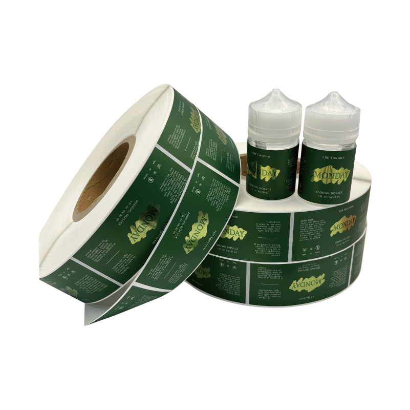 Custom Adhesive Label Printing Cosmetic Bottle Label Sticker Spot UV E-liquid Bottle Label