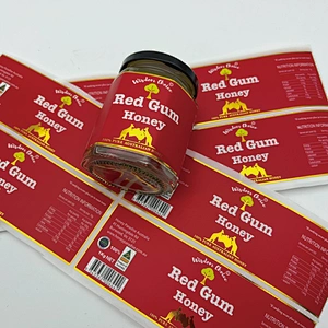 Custom Private Honey Labels Honey Bottle Adhesive Stickers Labels with gold foil stamping