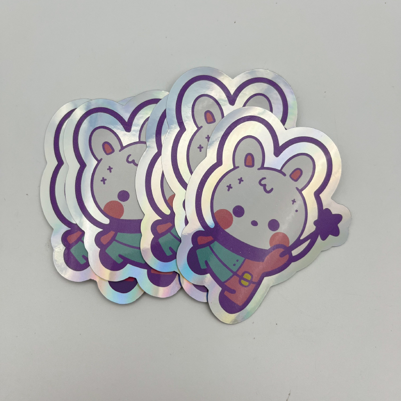 Customized Logo Made Label Holographic Sticker Rainbow Effect Custom Hologram Sticker