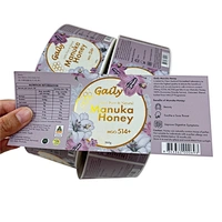 Custom Printing Waterproof Gold Foil Label Bee Honey Jar Label Honey Bottle Packaging Label