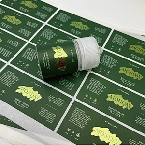 Custom Adhesive Label Printing Cosmetic Bottle Label Sticker Spot UV E-liquid Bottle Label