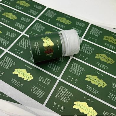 Custom Adhesive Label Printing Cosmetic Bottle Label Sticker Spot UV E-liquid Bottle Label