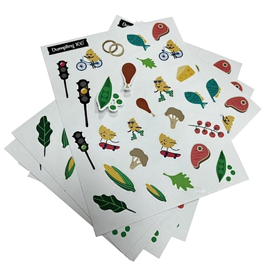 Custom Sticker Kiss Cut Sheet Glossy Matte Kiss Cut Adhesive Vinyl Waterproof A4 A5 Sticker Sheets Printing