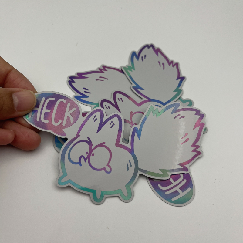 Custom Made Decorative Die cut Vinyl Hologram Label Cute Holographic Stickers for Kids