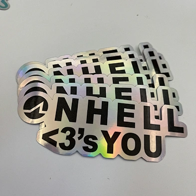 Self Adhesive Custom Print Die Cut Sticker Holographic Rainbow Shiny