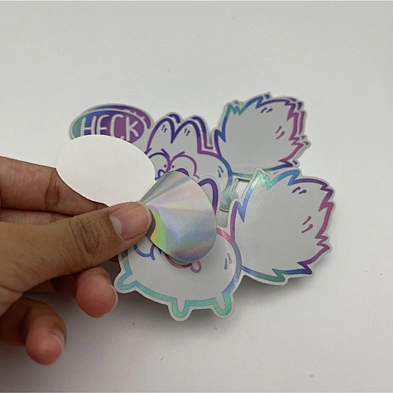 Custom Made Decorative Die cut Vinyl Hologram Label Cute Holographic Stickers for Kids