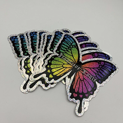 Custom Adhesive Print Company Logo Waterproof Vinyl PVC Die Cut Hologram Stickers Label