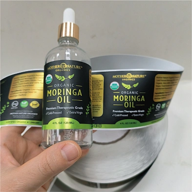 Custom Adhesive Printed Label Cosmetic Glass Bottle Labels Sticker Printing