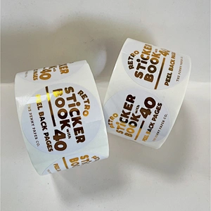 Custom Printing Waterproof Logo Sticker Label with Gold Foil Stamping