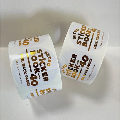 Custom Printing Waterproof Logo Sticker Label with Gold Foil Stamping