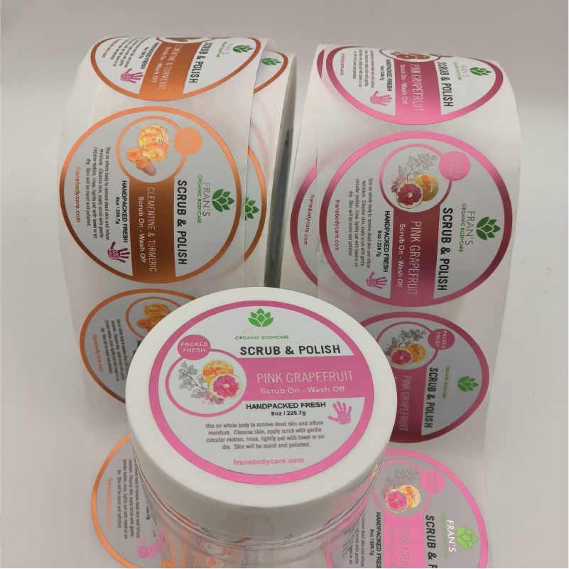 Custom cosmetics bottle labels, printed roll jars packaging stickers for cosmetic products