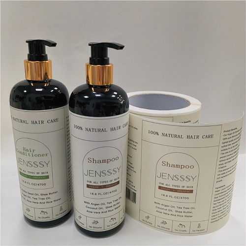 Custom Label for Shampoo Bottle with Metallic FOil Shiny Vinyl Pacakging Stickers