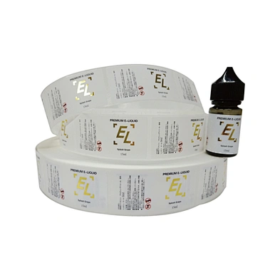 Custom Label with Gold Foil Stamping for Small Bottle