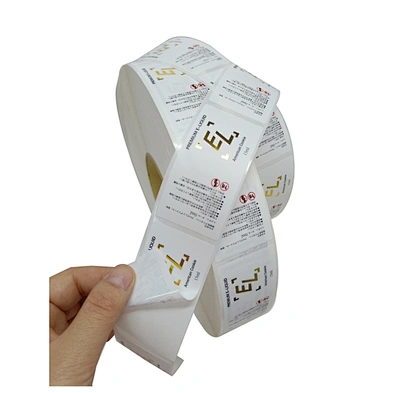 Custom Label with Gold Foil Stamping for Small Bottle
