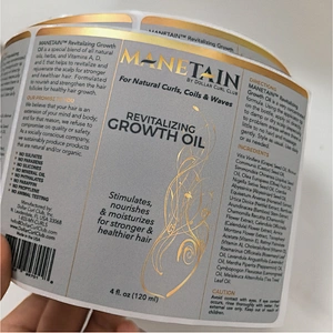 Custom Label for Shampoo Bottle with Metallic FOil Shiny Vinyl Pacakging Stickers
