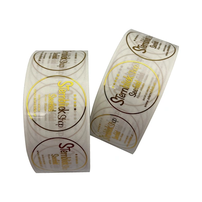 Custom Printing Gold Foil Stamping Transparent Logo Sticker Label