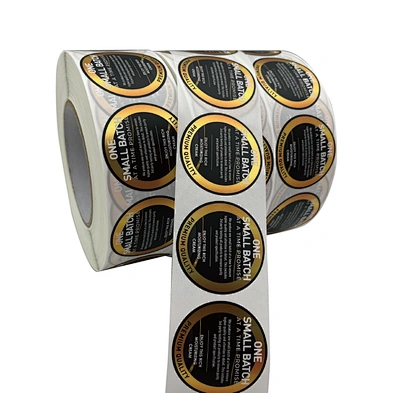 Custom Printing Metallic Foil Shiny Label for Cosmetic Package