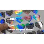hologram heart shape stickers