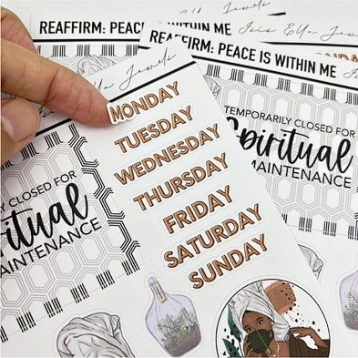 Custom kiss cut planner sticker sheet
