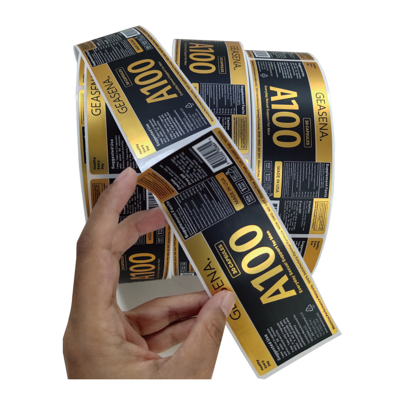 Custom Stickers Gold Private Skincare Label Packaging Cosmetics Essential Oil Label