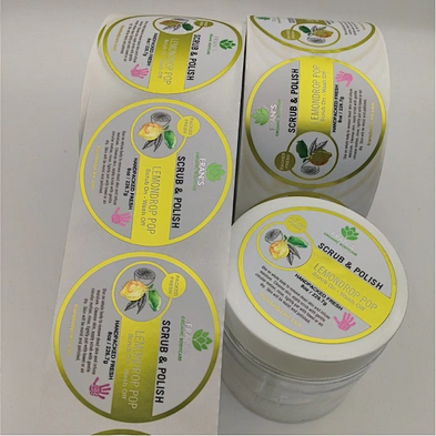 Custom cosmetics bottle labels, printed roll jars packaging stickers for cosmetic products