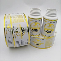 Custom dietary supplement bottle labels, printing vinyl packaging stickers in roll waterproof