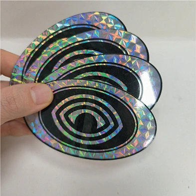 Custom Laser Logo Die Cut Labels Rainbow Shiny Glitter Glossy Waterproof Stickers