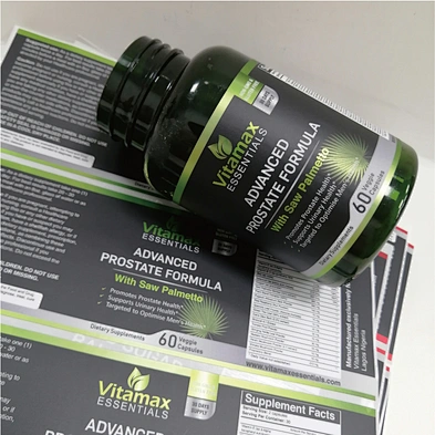 Custom dietary supplement bottle labels, printing vinyl packaging stickers in roll waterproof
