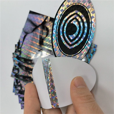 Custom Hologram Logo Die Cut Labels Glitter Shiny Waterproof Stickers