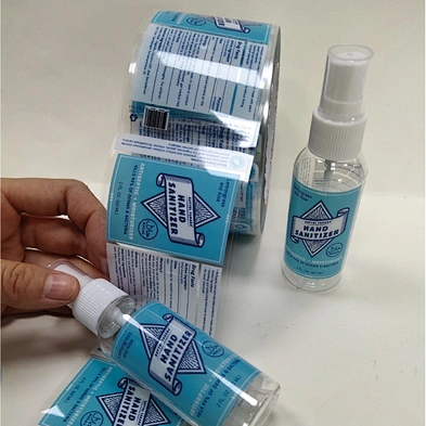 Custom Printing Clear Hand Sanitizer Label