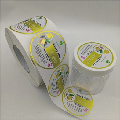 Custom cosmetics bottle labels, printed roll jars packaging stickers for cosmetic products